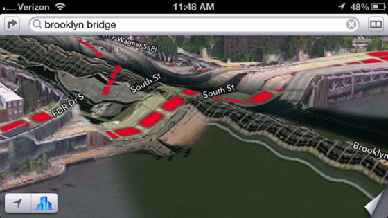 Brooklyn Bridge on Apple Maps