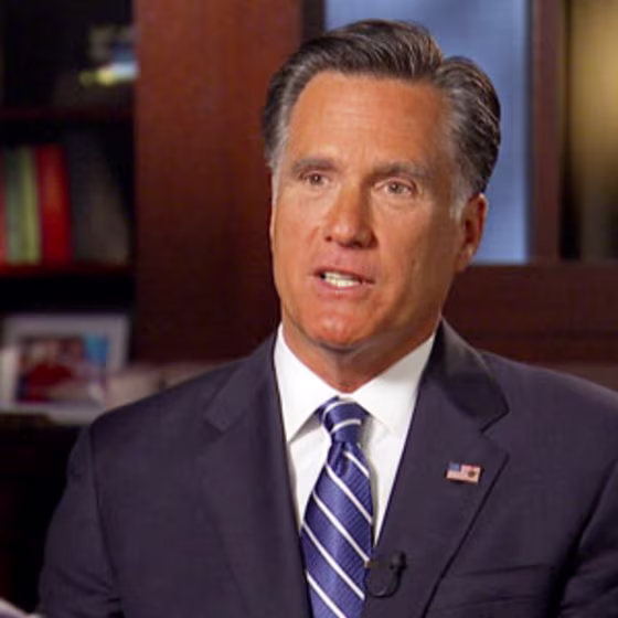 Mitt Romney during an interview with