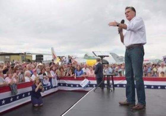 Mitt Romney in Pueblo, Colorado, yesterday.