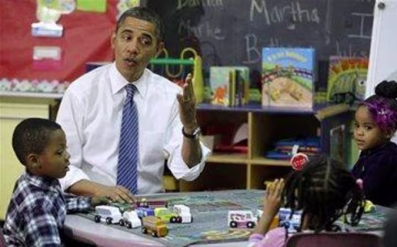 President Obama visits a Head Start center in 2011