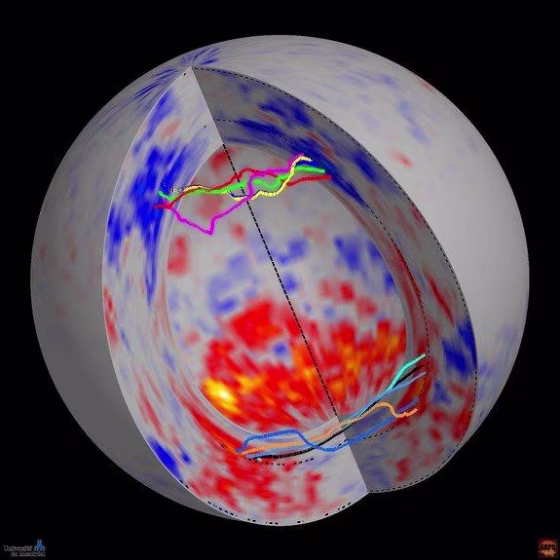 A simulation of magnetic fields at the time of solar maximum.
