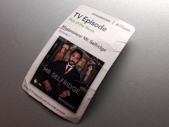 iTunes Starbucks download card for