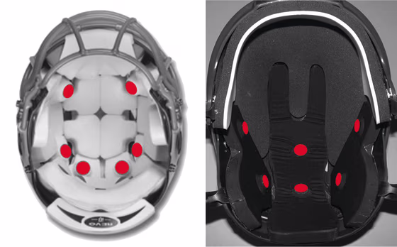 Sports helmet fitted with special sensors