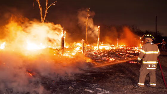Fort Worth, Texas, firefighters managed to rescue eight horses, but 11 died in the fire Monday, Feb. 4.