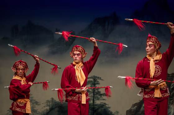 Actors perform at the Bamboo Theater.