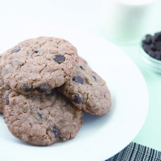Bake vegan peanut butter oatmeal chocolate chip cookies for your Valentine.