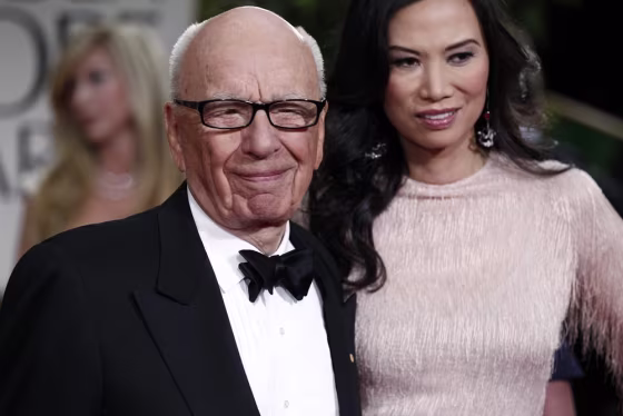 In this Sunday, Jan. 15, 2012, file photo, Rupert Murdoch and Wendi Deng arrive at the 69th Annual Golden Globe Awards in Los Angeles.