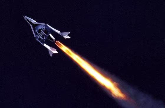 Virgin Galactic tweeted this photo of the historic test flight SpaceShipTwo on Monday..