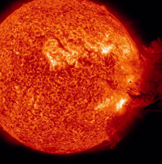 The sun unleashes a powerful solar flare from the right side of its disk on June 7, as seen in this image from NASA's Solar Dynamics Observatory. Scientists say the sun is heading toward a peak in its activity cycle in 2013 or so, but may enter a period of hibernation afterward.
