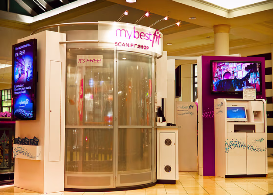 Airport body scanning technology has been adapted to help shoppers quickly find better fitting clothes. The device is based on technology initially designed to protect air travelers.