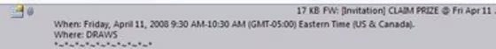 Calendar spam in your inbox looks like this.