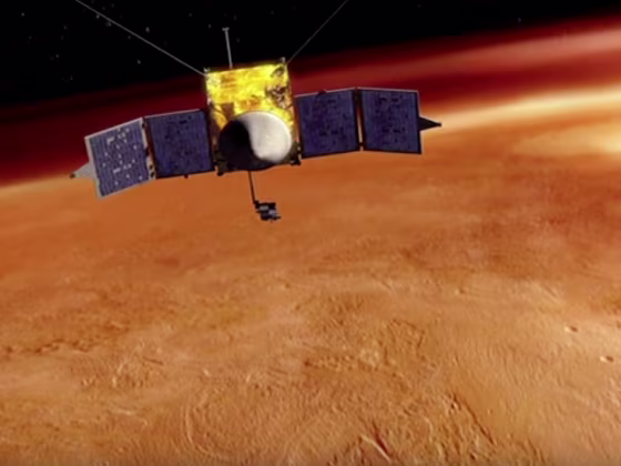 The MAVEN orbiter, shown in this artist's conception, is to be launched toward Mars in November. NASA is taking names that will be digitized for inclusion on the spacecraft.