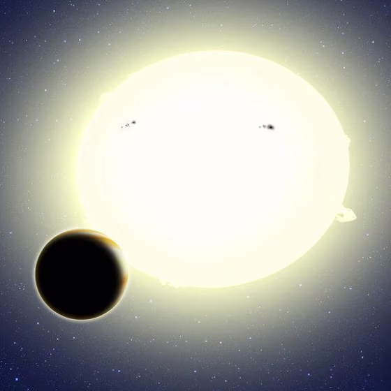 This artist's concept shows the huge, scorching-hot