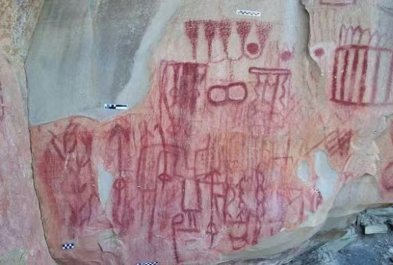 Researchers think this rock art was created by pre-Hispanic groups in Mexico's northeastern state of Tamaulipas.
