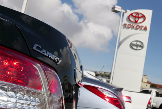 DALY CITY, CA - FEBRUARY 03: (FILE PHOTO) A brand new Toyota Camry sits on the sales lot at City Toyota February 3, 2010 in Daly City, California. Ac...