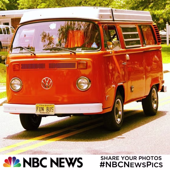 Original caption from Instagram: My VW making its #MemorialDay debut in the town parade. #Ain'tThatAmerica