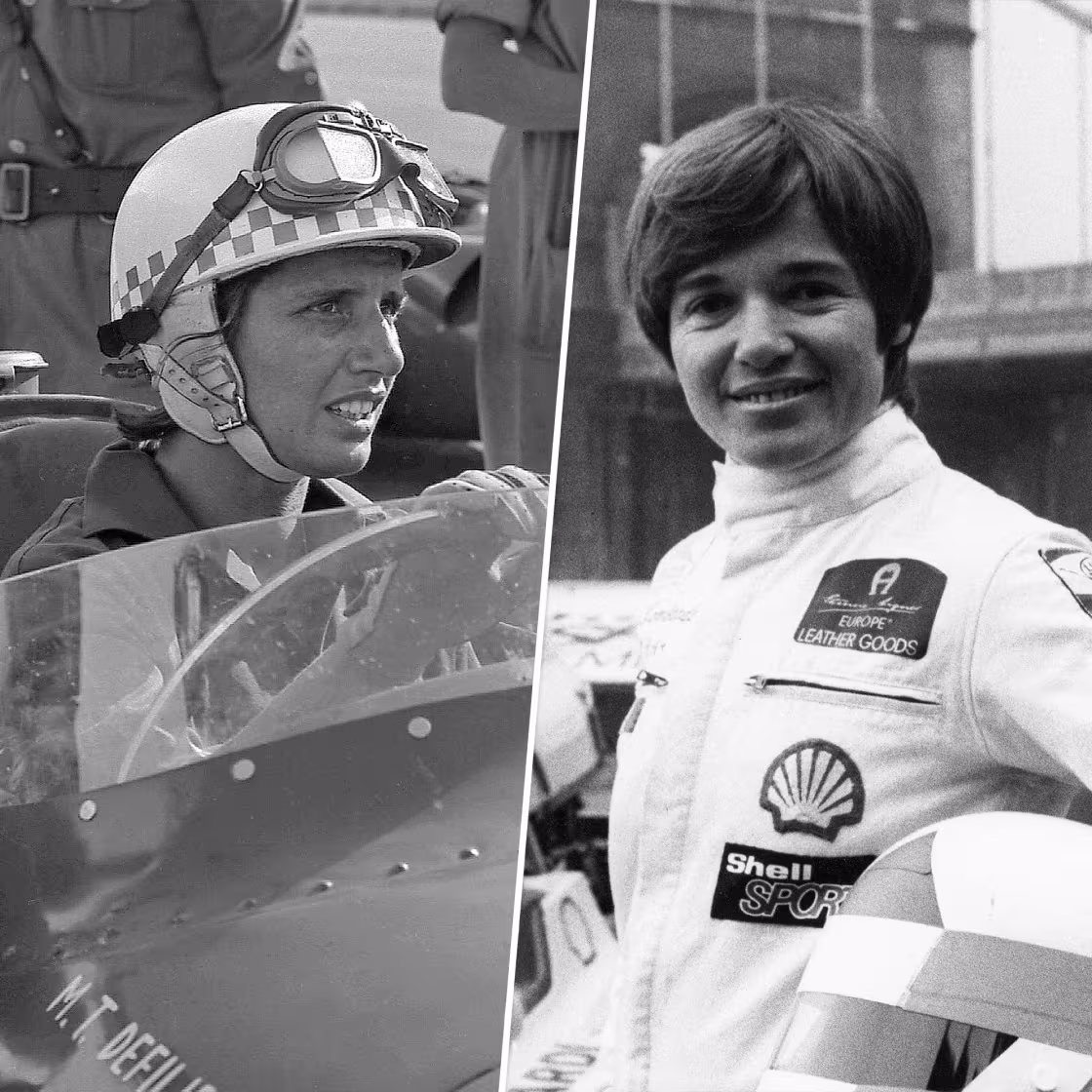 Maria Teresa de Filippis on Sept. 6, 1958, in Monza, Italy, and Lella Lombardi on March 11, 1974, in London.