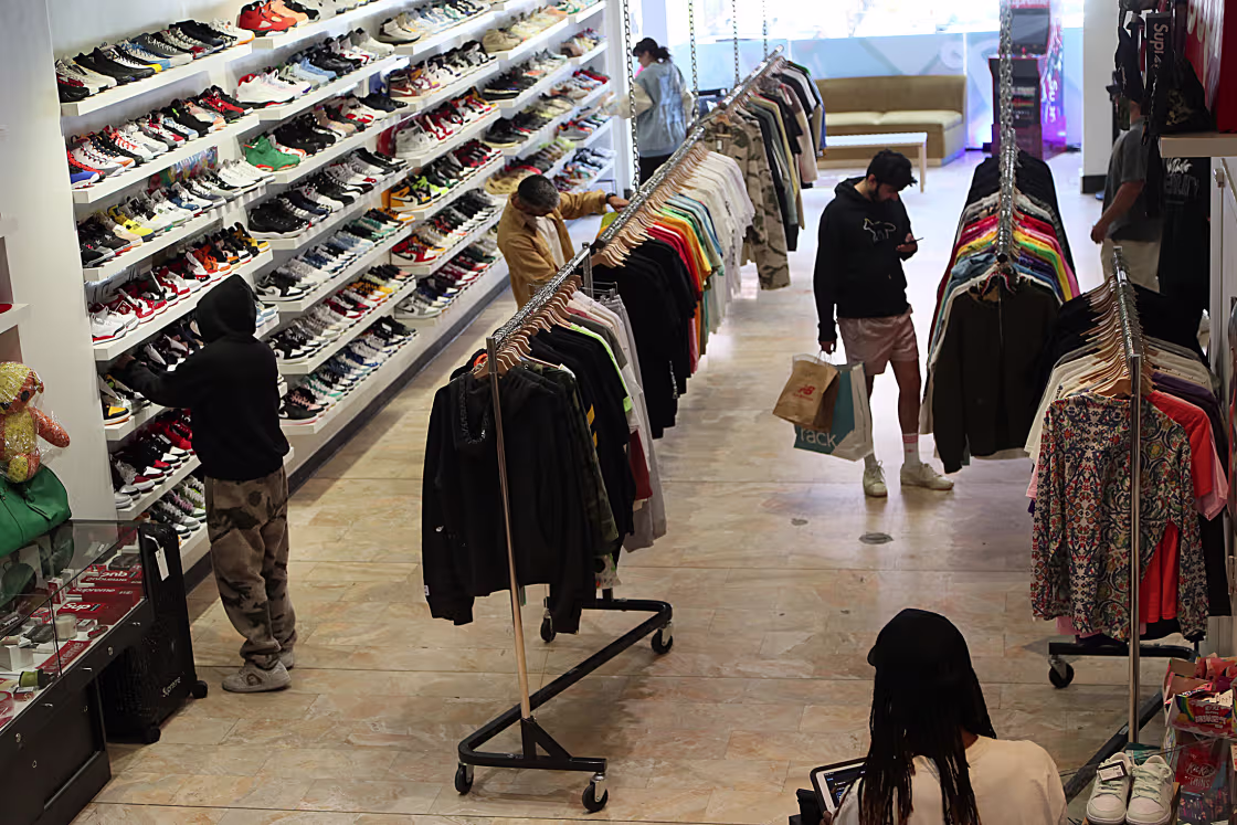 Laced, a high-end sneaker store on Newbury Street in Boston, in 2023.