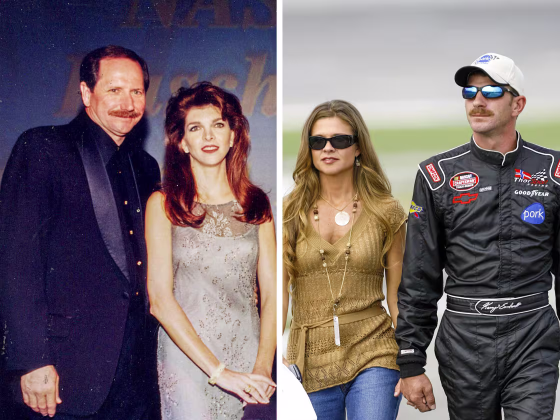Dale Earnhardt and Teresa Earnhardt; Renè Earnhardt and Kerry Earnhardt.