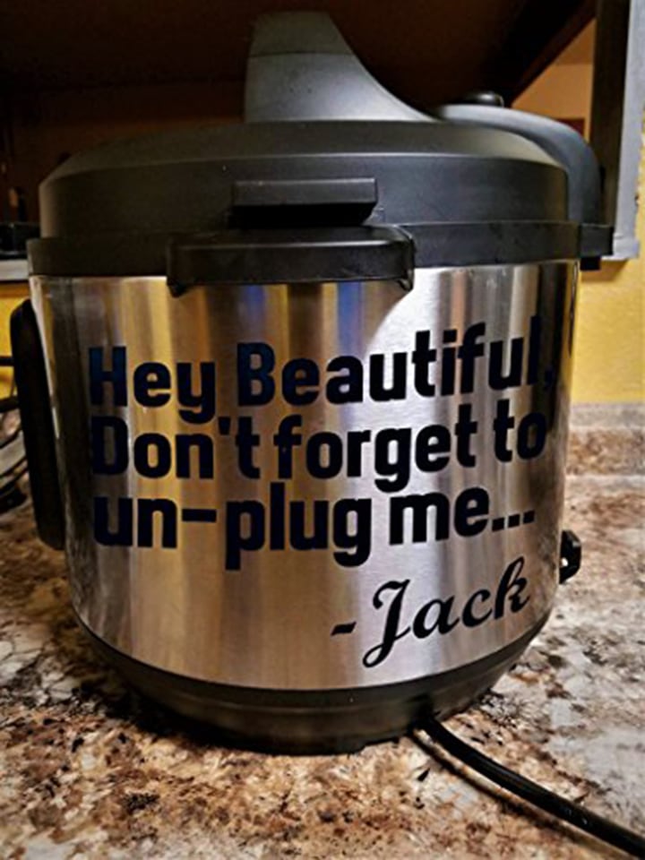 Jack Pearson 'So Glad We Have An Instant Pot' This is Us Vinyl Decal