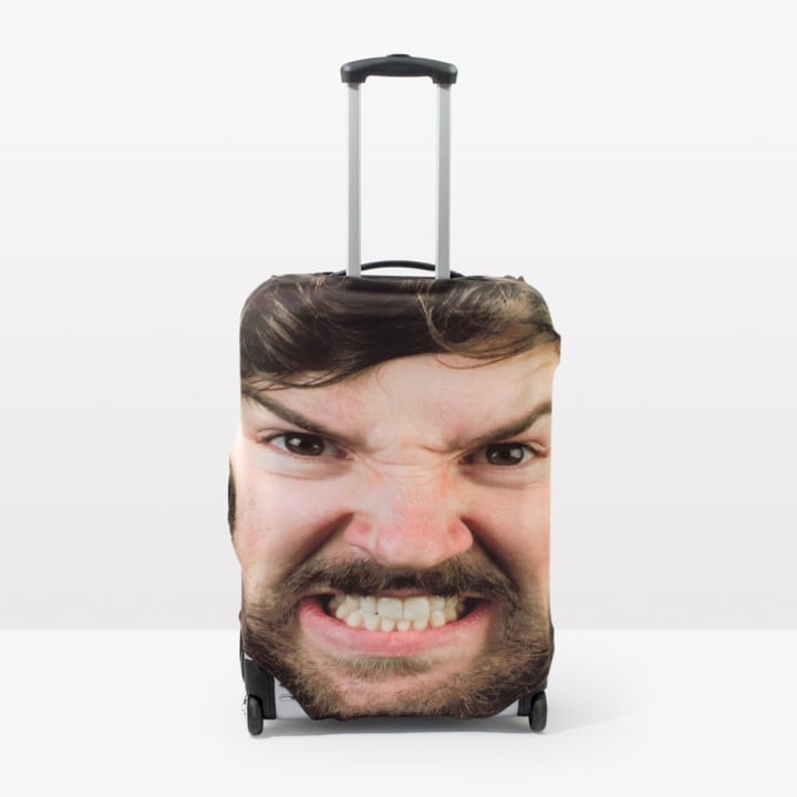 suitcase with your face on it