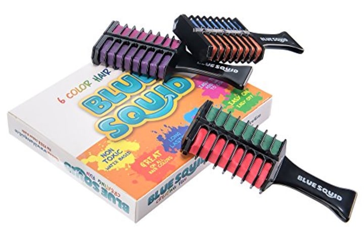 Hair Chalk Comb Temporary Hair Dye Hair Color Brush for Kids