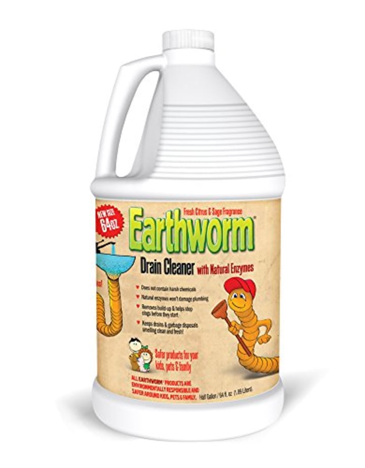 Earthworm Drain Cleaner - Drain Deodorizer - Natural and Family-Safe - 64 fl oz (Amazon)