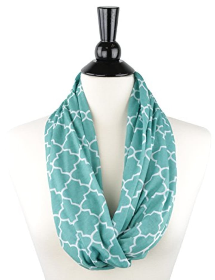 Pop Fashion Teal Scarf, Infinity Scarf, Infinity Scarves, Fashion Scarves with Zipper Pocket &amp; Pattern (Amazon)