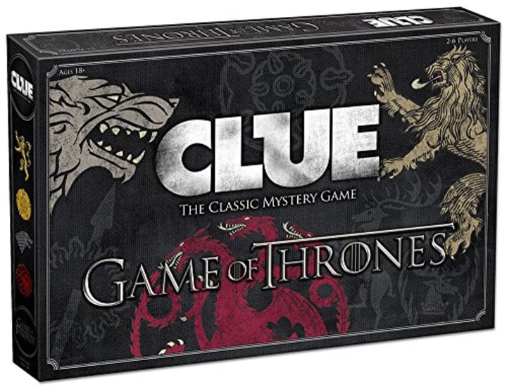 USAopoly Clue Game Thrones Board Game | Official Game Thrones Merchandise | Based on The Popular TV Show on HBO Game Thrones | Themed Clue Mystery Game | A Great Game Throne Gift (Amazon)