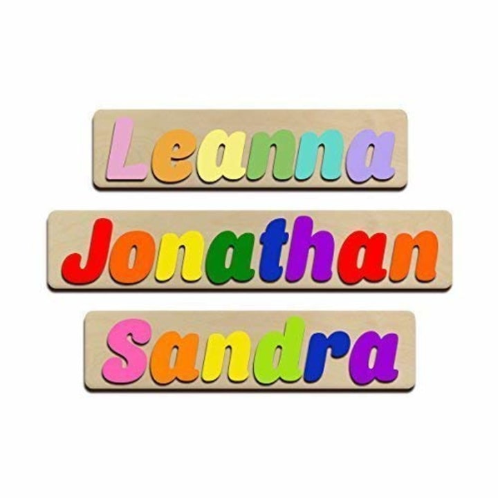 Jumbo Fonts Personalized Wooden Name Puzzles Child&#039;s Name, Custom Made Puzzle From Wood Word (Amazon)