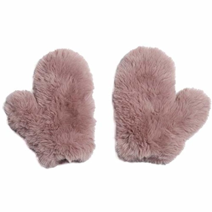 Glamourpuss NYC Knitted Faux Fur Mitten