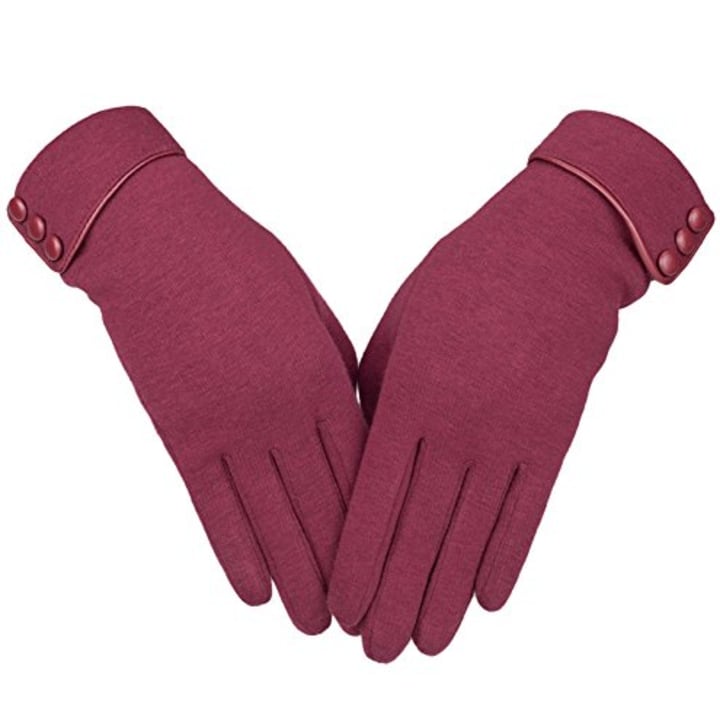 Knolee Women&#039;s Screen Gloves Warm Lined Thick Touch Warmer Winter Gloves,Wine red (Amazon)