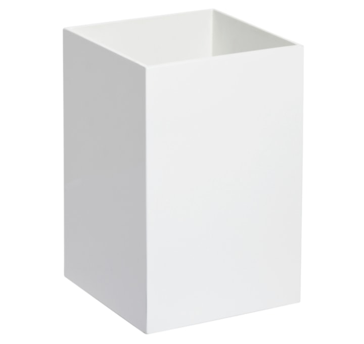 White Lacquered Trash Can