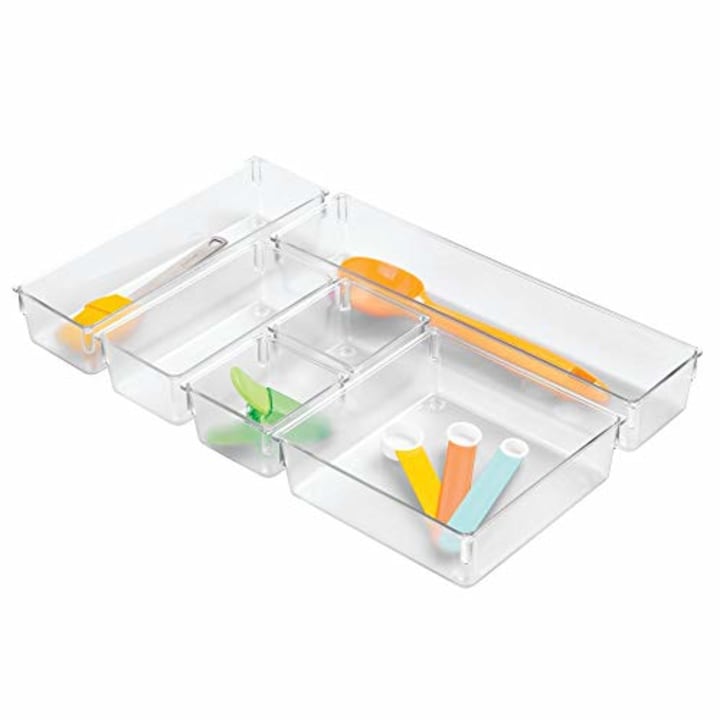 InterDesign Kitchen Drawer Organizer - Storage Trays for Utensils, Gadgets - 6 Piece Set, Clear (Amazon)
