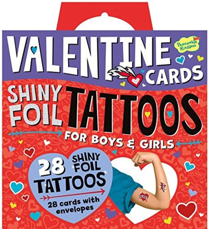 Peaceable Kingdom Valentine Shiny Foil Tattoo, 1 EA (Amazon)