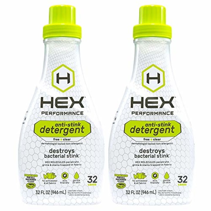 HEX Performance Anti-Stink Laundry Detergent, Free + Clear, 32 Load (Pack of 2)