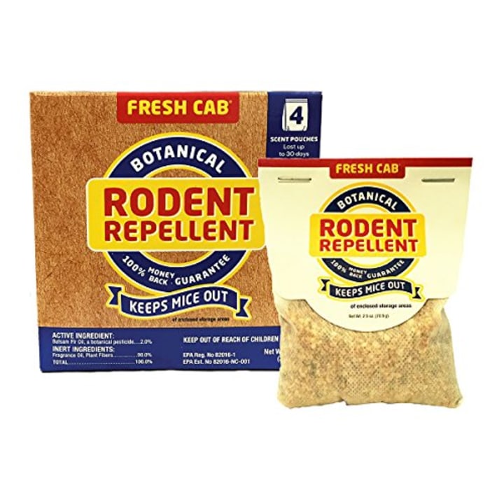 Fresh Cab Botanical Rodent Repellent 4 Scent Pouches - EPA Registered, Keeps Mice Out