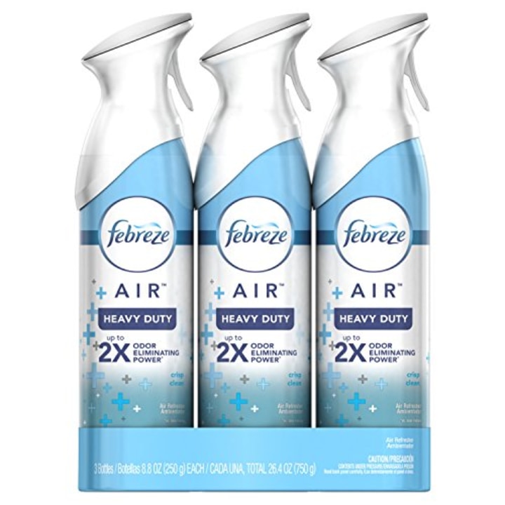 Febreze AIR Freshener Heavy Duty Crisp Clean, 8.8 Oz, Pack of 3