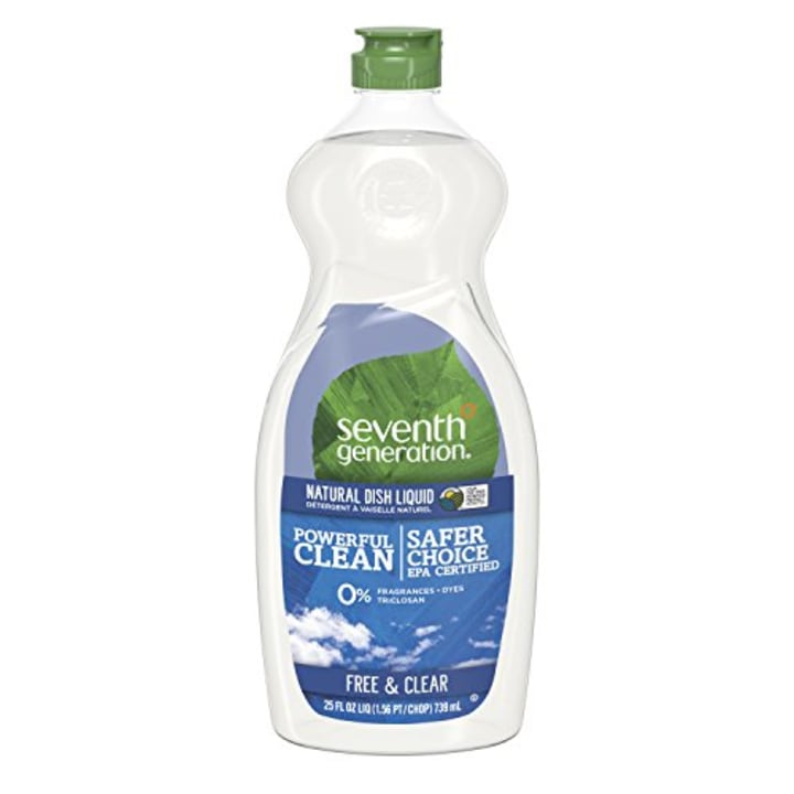 Seventh Generation Free &amp; Clear Fragrance Free Dish Liquid Soap, 25 oz