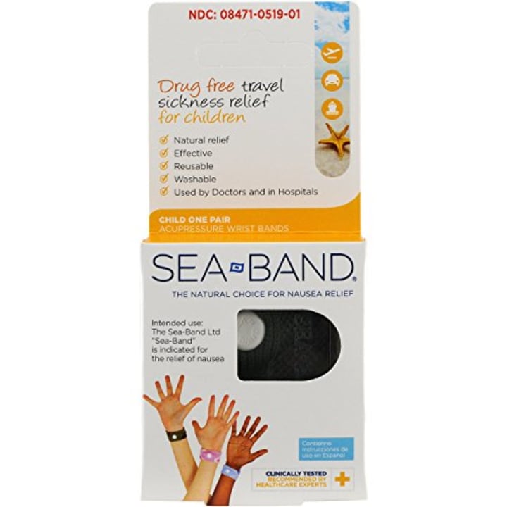 Sea-Band Wristband, Child, Colors May Vary, 1 Pair, Anti-Nausea Acupressure Motion or Morning Sickness