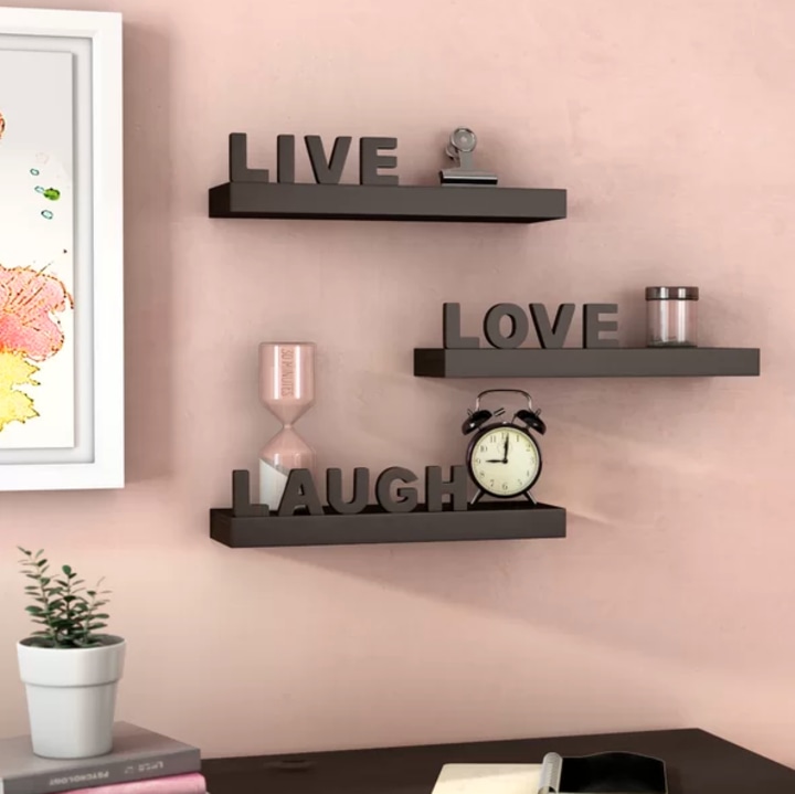 Howton 3-Piece Live Love Laugh Floating Wall Shelf Set