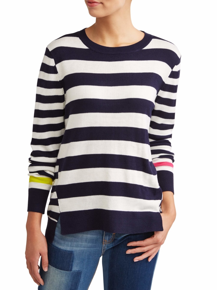 Striped High-Low Sweater