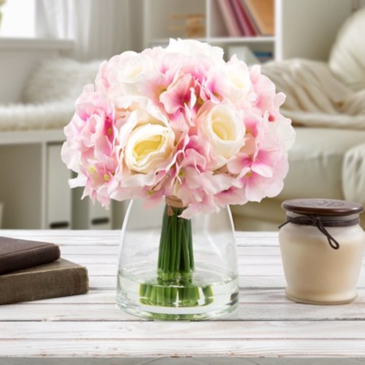Pure Garden Artificial Floral Arrangement with Vase
