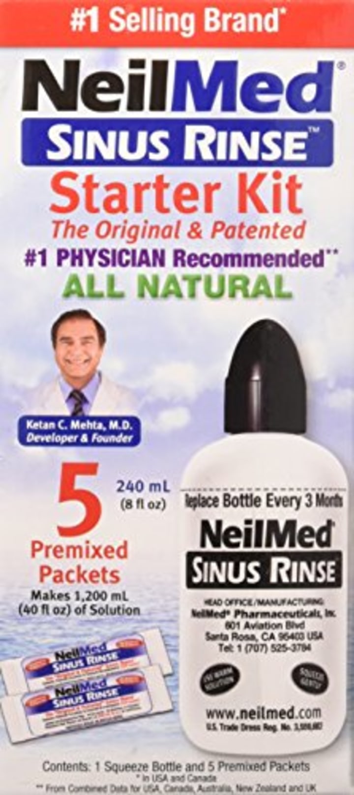 Sinus Rinse Adult Bottle Kit 8 Oz