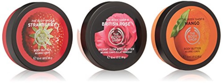 The Body Shop Fruity Body Butters Trio Spinner Gift Set, 3pc Set of Travel Size Assorted Body Butters