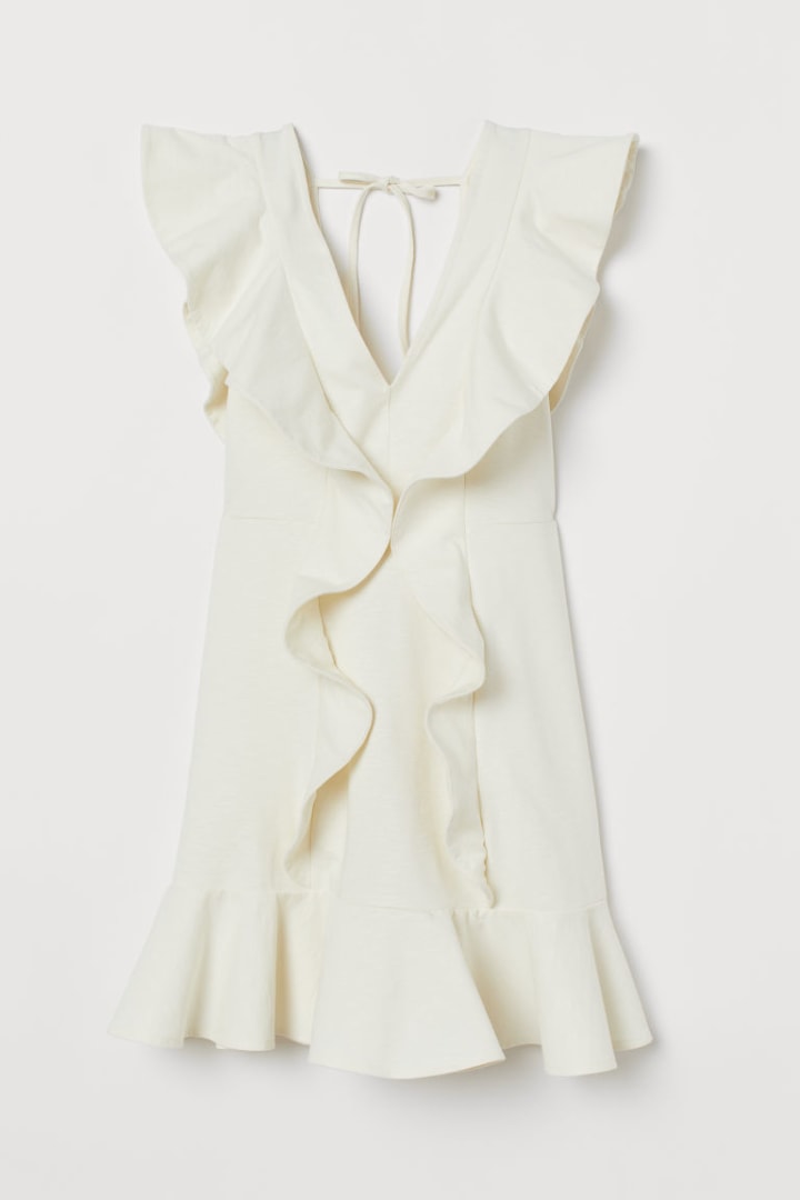 H&M Short Flounced White Graduation Dress
