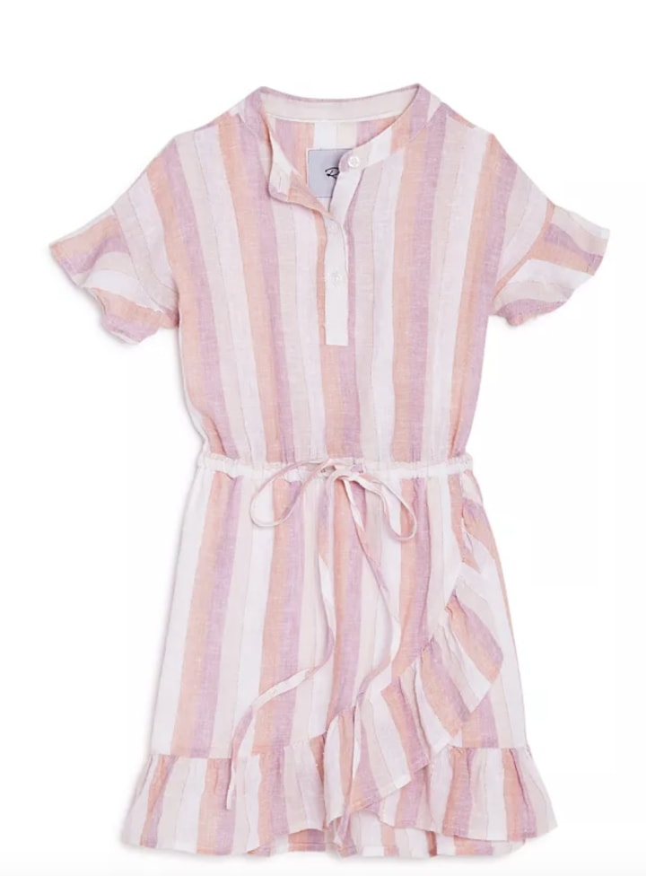 Rails Girls' Sandy Stripe & Ruffled Dress