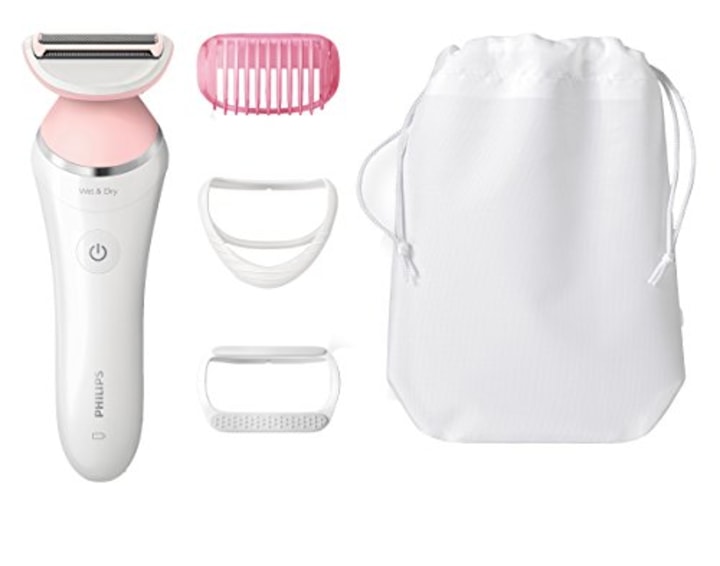 Philips SatinShave Advanced Women's Electric Shaver, Cordless Wet and Dry Use, 4 Accessories (BRL140)