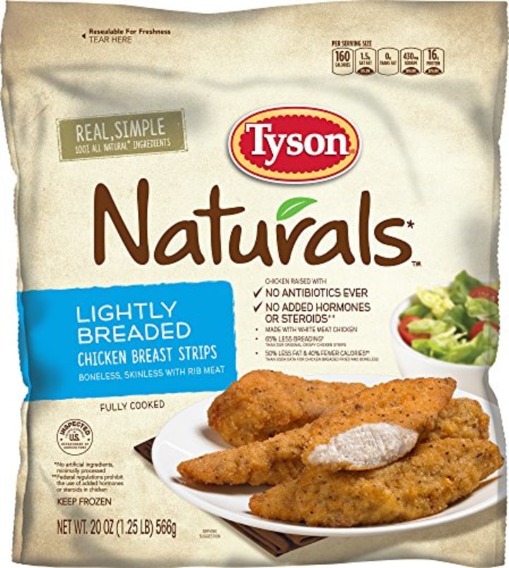 Tyson Naturals Lightly Breaded Chicken Strips, 20 oz. (Frozen)