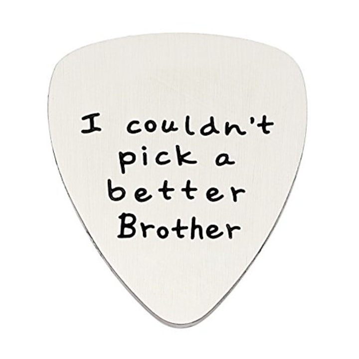 I Couldn&#039;t Pick a Better Brother Pendant Guitar Pick Stainless Steel (Matte) (Base)